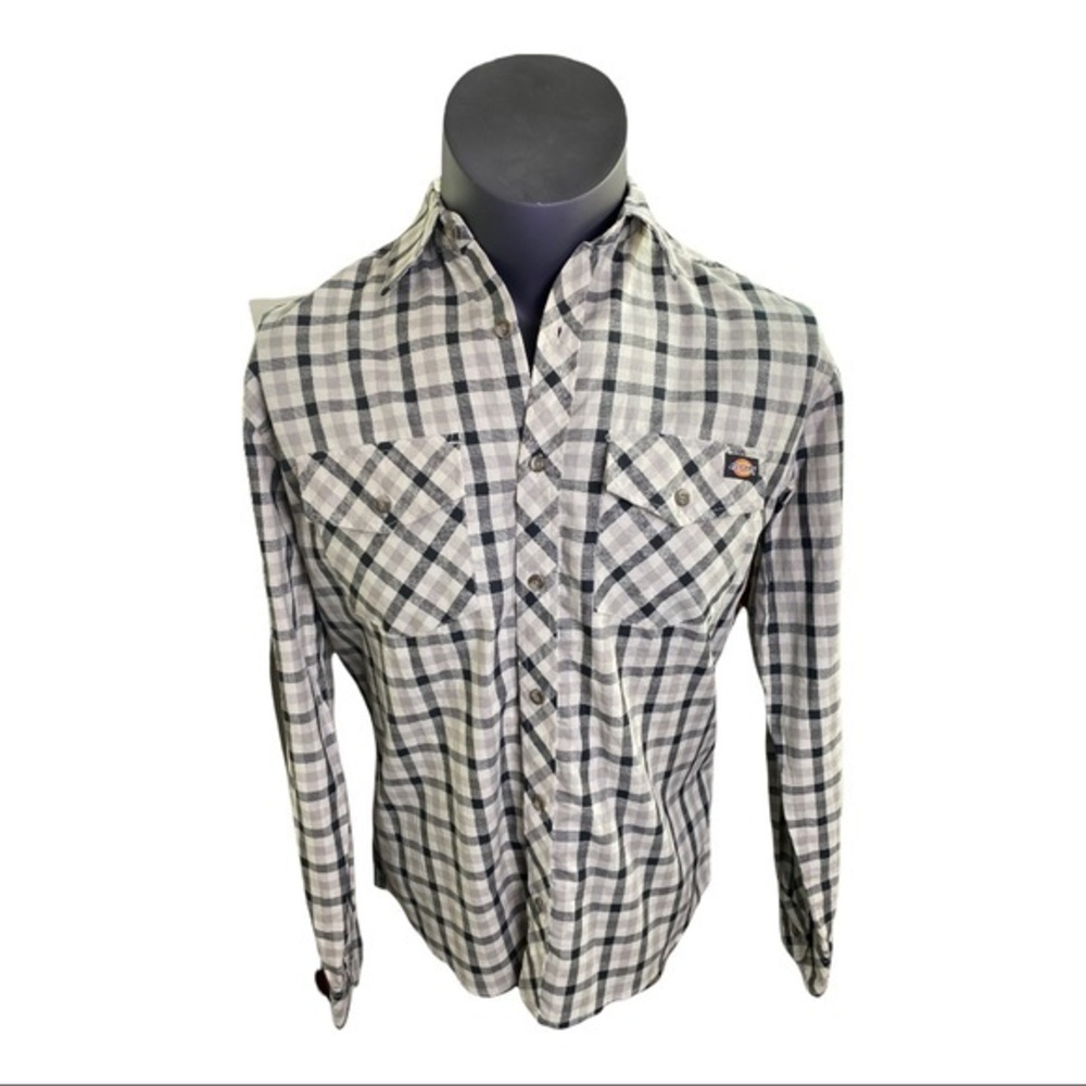 Dickies Mens Long Sleeve Plaid Woven Shirt NWT- Size M